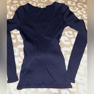 Express Women’s Navy Wrap Around Top, Size Medium